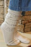 Pointelle Knit Slouch Socks Ecru /30=